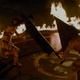 Lucky the edits on this scene were so quick or else you’d realize quick that this is actually two very blind stunt people swinging at each other